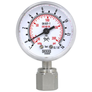 Modello 230.15 Manometro a molla tubolare, acciaio inox Per applicazioni UHP (ultra high purity - purezza estremamente elevata)