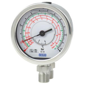 Modelli 732.18, 733.18 Manometro differenziale Per il settore refrigerazione, acciaio inox, DN 80 e 100